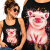 TANK TOP DAMSKI ZWIERZĘTA  ŚWINKA